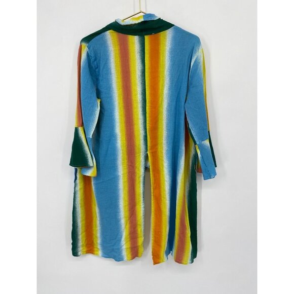 BCBGENERATION WOMEN'S STRIP COVER UP KIMONO BELL SLEEVE SIZE XL FRONT TIE - Picture 4 of 6